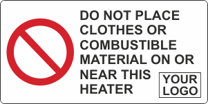 Do not place combustible material on heater