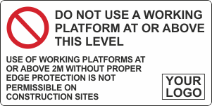 Do not use a working platform